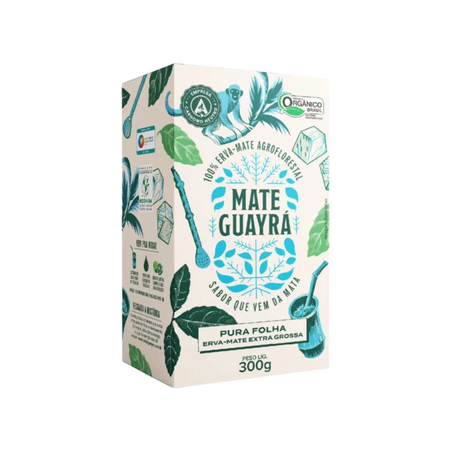ERVA MATE EXTRA GROSSA ORG PURA FOLHA 300G- GUAYRA
