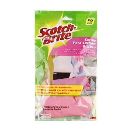 Luva scotch brite cozinha rosa peq
