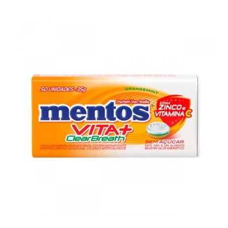 Confeito mentos clear breath laranja c/50 35g