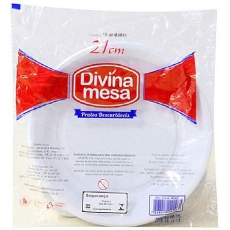 PRATO DIVINA MESA D 21CM C/10UN