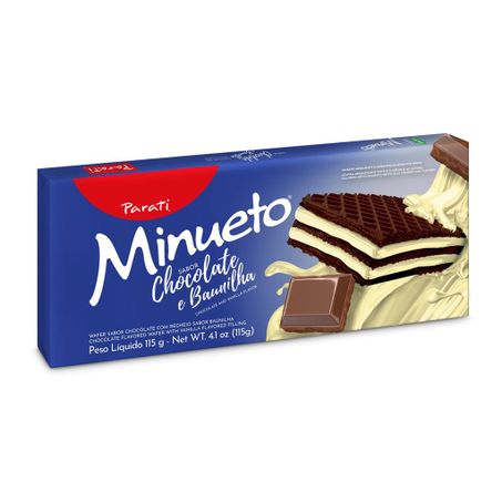 WAFER PARATI MINUETO CHOC BAU 115G
