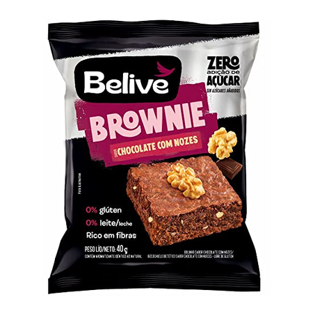 Bolo Mini Belive Brownie 40g S/Gluten/Lac Choc e Nozes