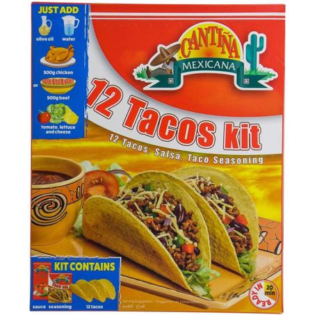 Kit 12 Taco Shells Cantina Mexicana 325g Molho Temperos