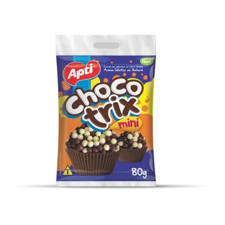 Cereal com cobertura apti chocolate trix mini 80g