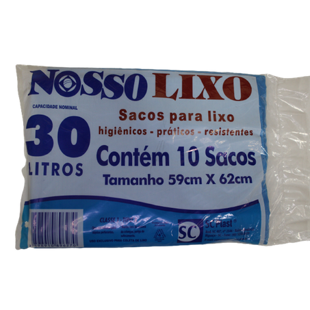 SACO LIXO AZUL NOSSO LIXO 30LT C/10