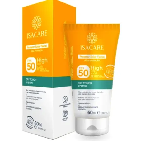 Protetor Solar Isacare Facial Toque Seco 50Fps