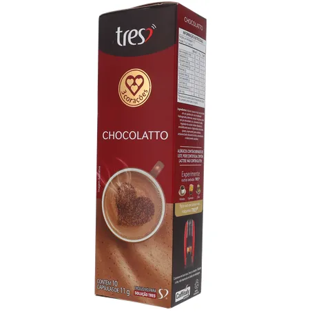 Cápsula 3 Corações Chocolate C/10 110g 360-3
