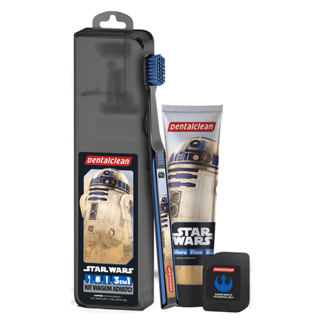 Kit Dentalclean Escova Fio  Gel Dental Star Wars