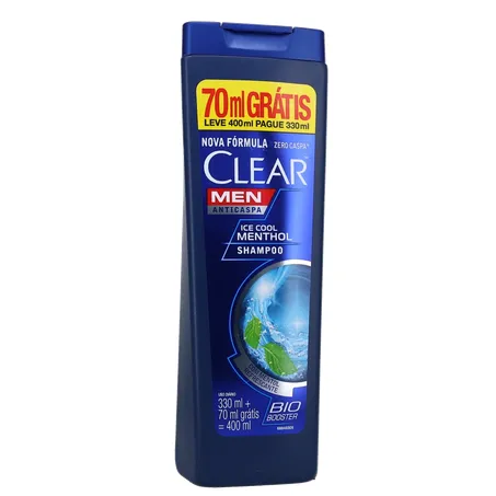 Shampoo Anticaspa Clear Men Ice Cool Menthol Leve 400ml Pague 330ml 360-35
