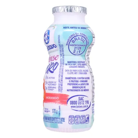 Bebida Láctea Fermentada Batavo Pense Zero Morango 170g 360-6