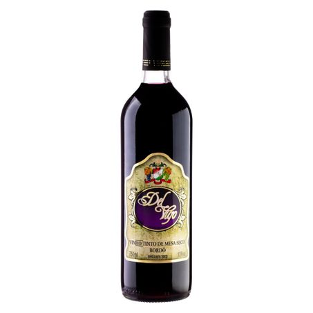 Vinho brasileiro tinto seco del vigo bordô garrafa 750ml