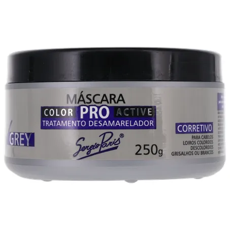 MÁSCARA CAPILAR SERGIO PARIS DESAMARELADOR PRO ACTIVE POTE 250G 360-1