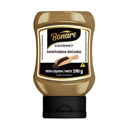 MOSTARDA BONARE GOURMET ESCURA TOP DOWN 190G