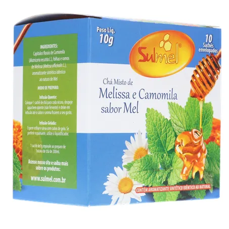 Cha sulmel melissa camomila mel 10g 360-14