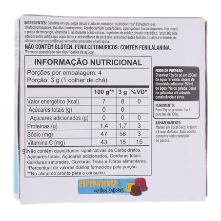 Gelatina Apti Zero Morango Embalagem 12G 360-17