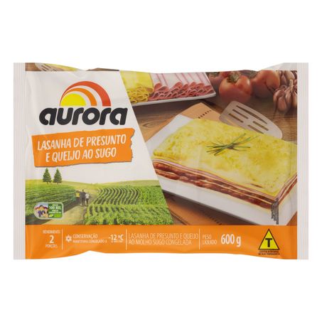 LASANHA PRESUNTO E QUEIJO AO SUGO AURORA