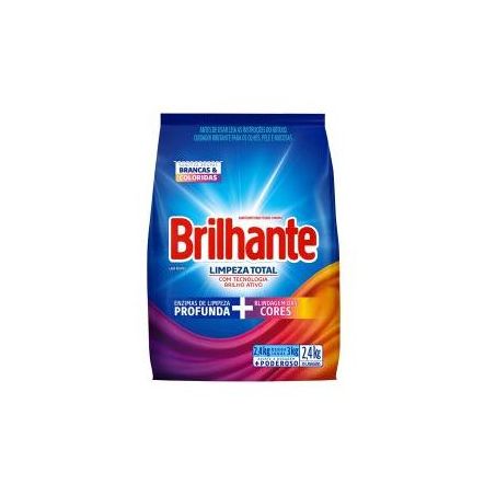 Lava roupas em po brilhante limpeza total 2.4kg