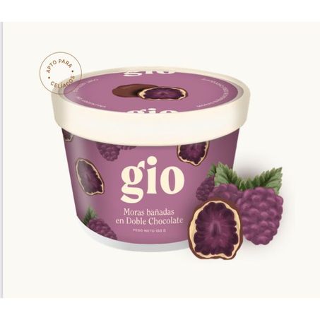 SOBREMESA DE FRUTA GIO AMORAS COM CHOCOLATE DUPLO POTE 150G