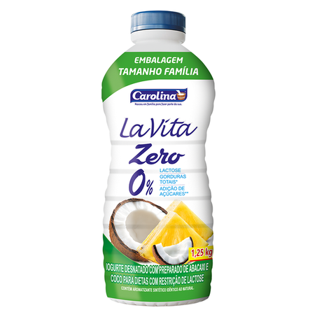 Iogurte zero la vita abacaxi e coco carolina 1.25kg