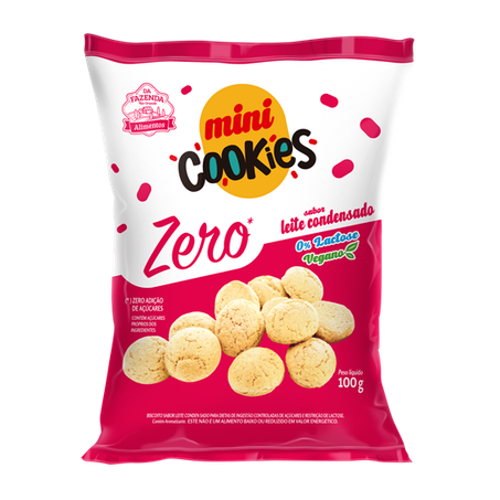 MINI COOKIES ZERO LEITE CONDENSADO 100G - BIOSOFT