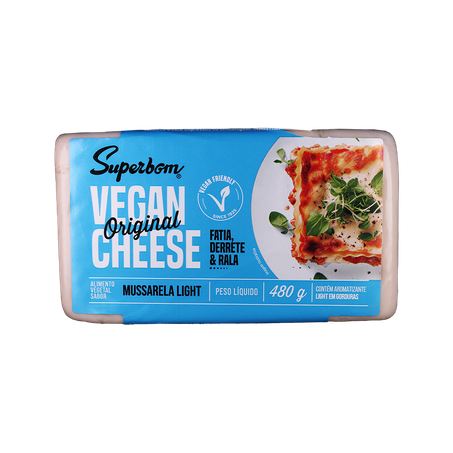VEGAN CHEESE MUSSARELA LIGHT 480G - SUPERBOM