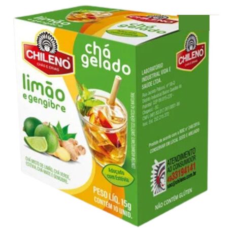 Chá gelado limão/gengibre chileno c/10