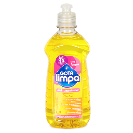 Detergente concentrado neutro gota limpa 420ml