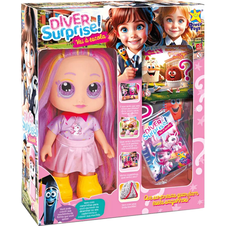 Boneca Diver Divertoys Vai à Escola - Ref. 8324