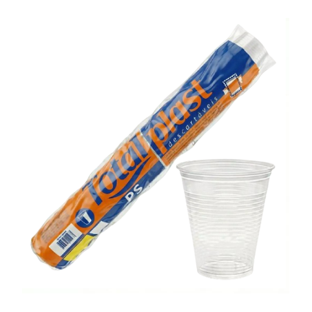 COPO DESCARTÁVEL TOTALPLAST TRANSP 180ML 100UN