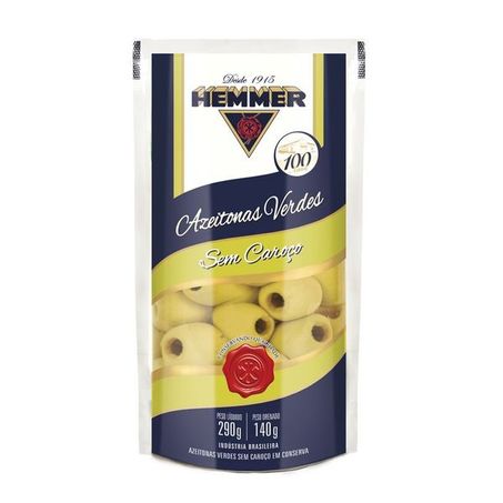 Azeitona Verde Inteira Hemmer 140g