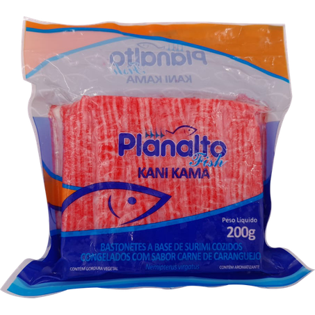 PEIXE KANI-KAMA PLANALTO FISH EM BASTONETES A BASE DE SURIMI PACOTE 200G