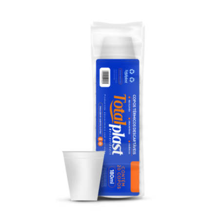 Copo descartavel totalplast 180ml termico c/20un
