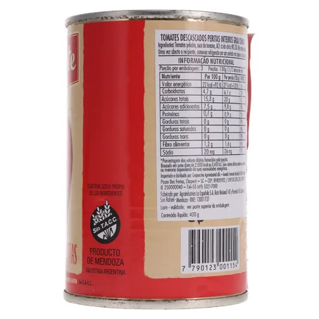 TOMATE PELADO IMPORTADO DA ARGENTINA VIGENTE LATA 230G 360-9