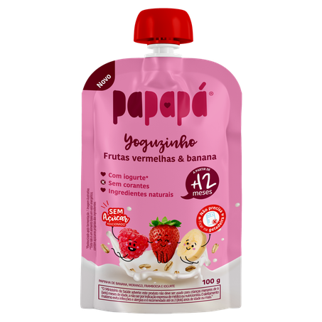 Papinha de Frutas Vermelhas e Banana Papapá Yoguzinho 100G