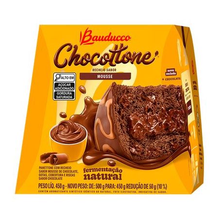Panettone Bauducco Mousse de Chocolate Caixa 450gr