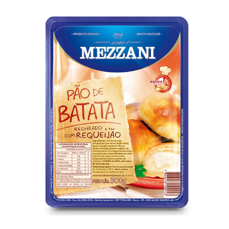 Pão Batata Mezzani Gourmet C/Recheio de Requaijao 300g