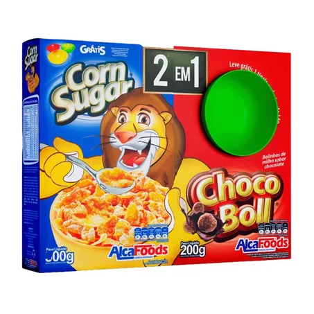 KIT CEREAL ALCAFOODS CORNSUGAR + CHOCOBOLL 400G