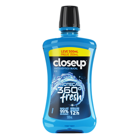 Enxagunate Bucal Closeup Proteção 360 Com Álcool Ice 500Ml
