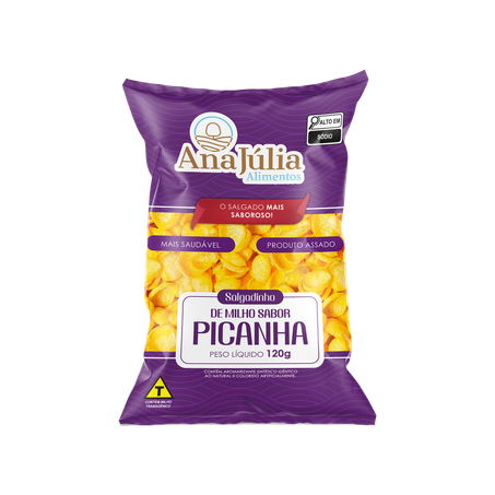Salgadinho de milho ana julia picanha pacote 120g