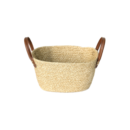 CESTO PARAMOUNT C/ALÇA FIBRA NATURAL MOCCA 25X16X15CM