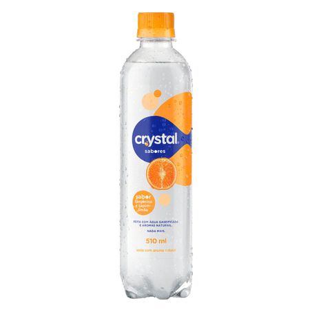 Água saborizada com gás tangerina e capim-limão crystal