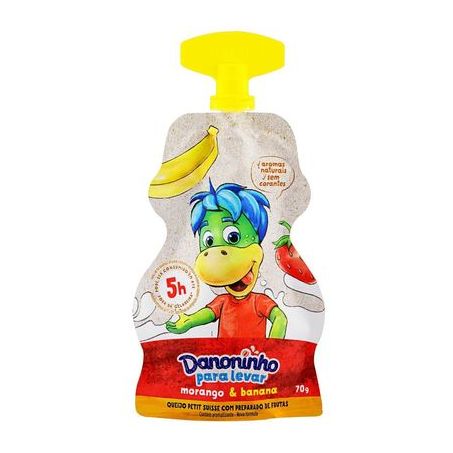 Queijo Petit Suisse Danoninho Lancheira com Preparo de Frutas Squeeze 70gr