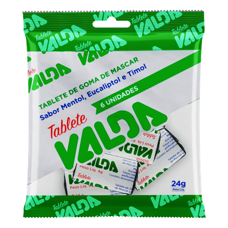 Goma valda menta tablete com 06 unidades 24g