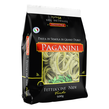 MACARRÃO FETTUCCINE NIDI VERDE PAGANINI PACOTE 500G 360-3
