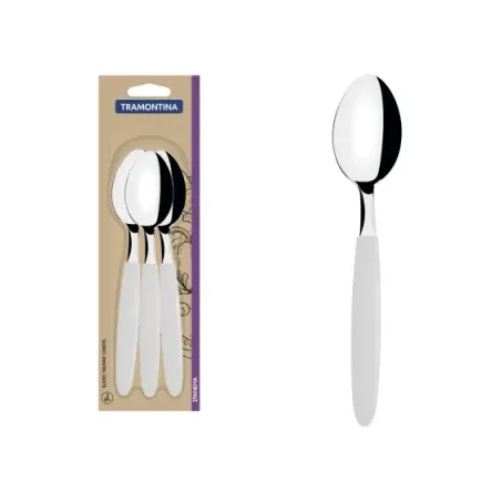 TRAMONTINA CJ COLHER MESA INOX IPANEMA 3 PCS BRANC