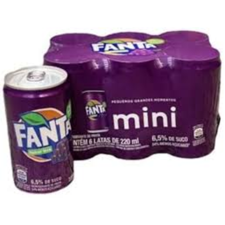 Refrigerante lata mini fanta uva pcc/06x220ml