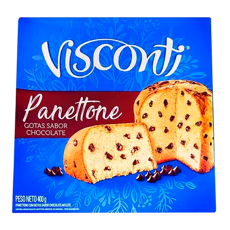 PANETTONE VISCONTI GOTAS DE  CHOCOLATE CAIXA 400G