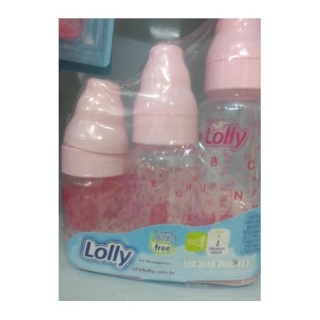 Kit Mamadeira Lolly Rosa com 3UN