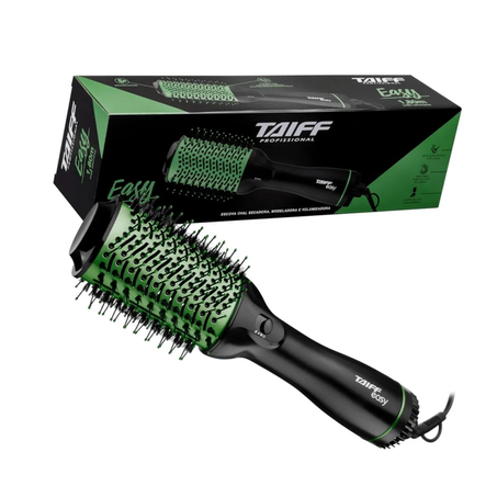 Escova Modeladora Taiff Easy Preta com Verde 220v 360-1