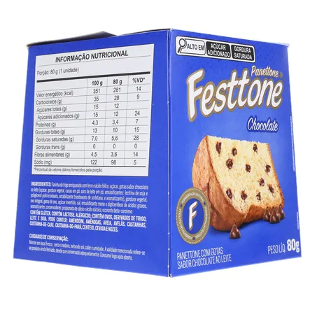Panettone festtone mini chocolate cx 80g 360-31